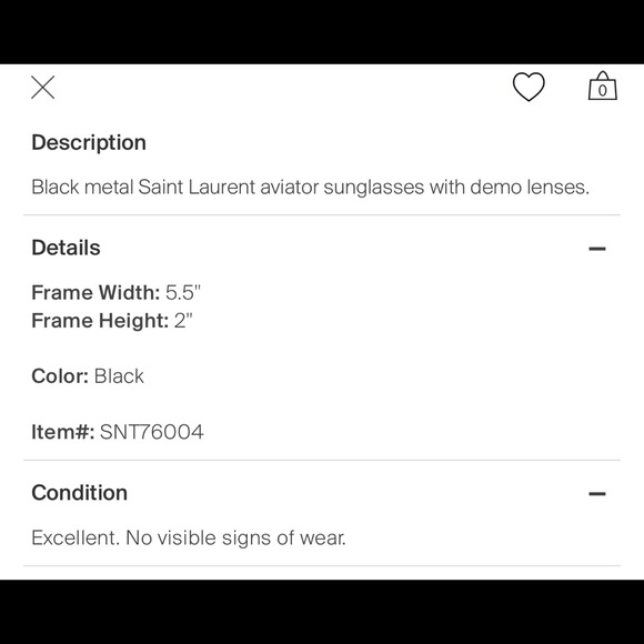 Authentic Saint Laurent black metal demo aviator eyeglasses YSL - Picture 9 of 10